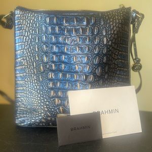 Brahmin Katie Lazuli Melbourne Crossbody. Navy/Gold. Fairly New. Only used twice